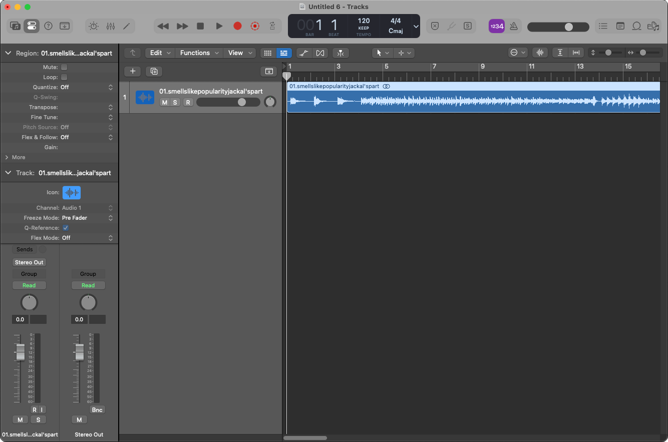 Loaded Audio Track in Logic Pro